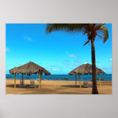 Tiki Huts am Strand Poster (Vorne)