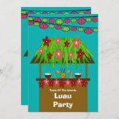 Tiki Hütte Aloha Luau PartyInvitation Einladung (Vorne/Hinten)