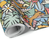 Tiki Jungle Mitte Jahrhundert Moderne Illustration Geschenkpapier (Rolleneckpunkt)