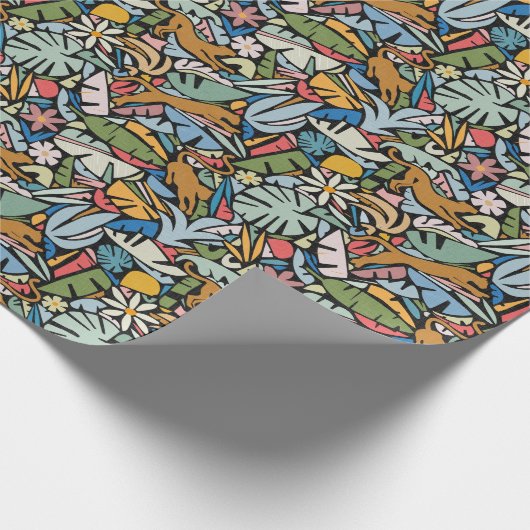 Tiki Jungle Mitte Jahrhundert Moderne Illustration Geschenkpapier (Ecke)