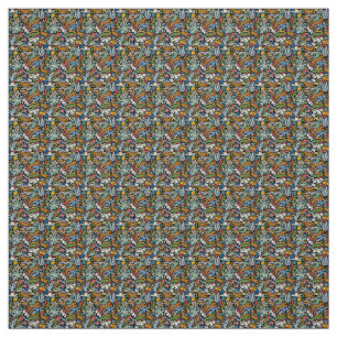 Tiki Jungle Mitte Jahrhundert Moderne Illustration Stoff