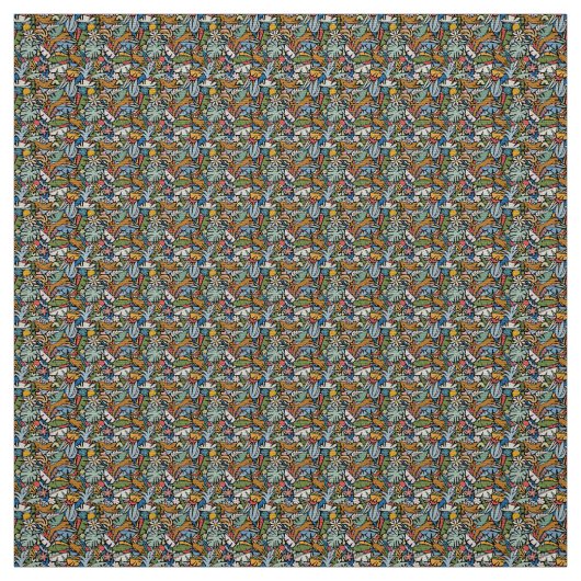 Tiki Jungle Mitte Jahrhundert Moderne Illustration Stoff (Muster)