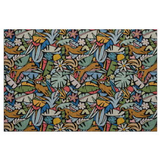 Tiki Jungle Mitte Jahrhundert Moderne Illustration Stoff