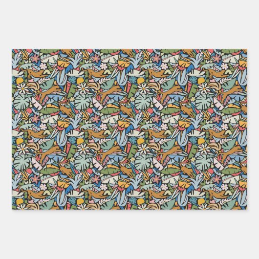 Tiki Jungle Wrapping Paper Flat Sheet Set 3 Geschenkpapier Set (Vorderseite 3)