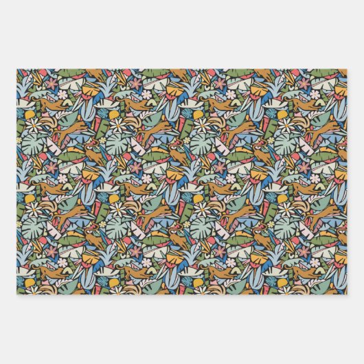Tiki Jungle Wrapping Paper Flat Sheet Set 3 Geschenkpapier Set (Vorderseite 2)