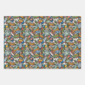 Tiki Jungle Wrapping Paper Flat Sheet Set 3 Geschenkpapier Set (Vorderseite)