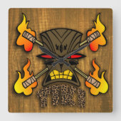 Tiki Kustom Quadratische Wanduhr (Vorderseite)