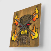 Tiki Kustom Quadratische Wanduhr (Winkel)
