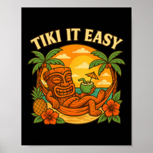Tiki leicht gemacht Lustiges hawaiianisches Hemd R Poster