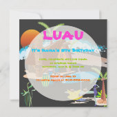 Tiki/Luau bei Sonnenuntergang Einladung (Rückseite)