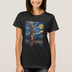 Tiki Luau Hawaiian Hawaii Tiki Maske Starry Night  T-Shirt