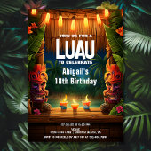 Tiki Luau Hawaiian Tropical Island Beach Geburtsta Einladung
