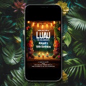 Tiki Luau Hawaiian Tropical Island Beach Geburtsta Einladung