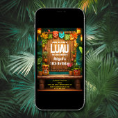 Tiki Luau Hawaiian Tropical Island Beach Geburtsta Einladung