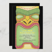 Tiki Luau hawaiisches tropisches Einladung (Vorne/Hinten)