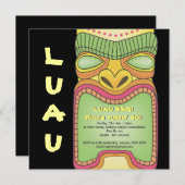 Tiki Luau hawaiisches tropisches Einladung (Vorne/Hinten)
