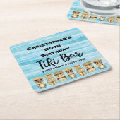 Tiki Luau Island Beach Geburtstag Rechteckiger Pappuntersetzer (angewinkelt)