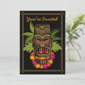 Tiki Luau personalisierte Einladung (Stehend Vorderseite)