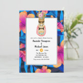 Tiki Luau Summer Beach Paare Dusche Einladung (Stehend Vorderseite)