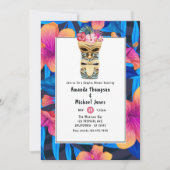 Tiki Luau Summer Beach Paare Dusche Einladung (Vorderseite)