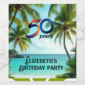 tiki luau tropical beacFood and Beverage Label Set Weinetikett (Einzelnes Label)