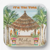 Tiki Luau | Tropical Beach Island Surf Pappteller (Vorderseite)