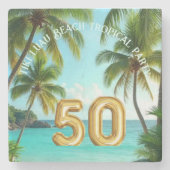 tiki luau tropical beach party steinuntersetzer (Vorderseite)