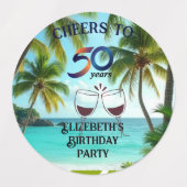 tiki luau tropical beach partyPaper Plate Etiketten (Design 1)