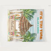 Tiki Luau | Tropical Beach Tiki Bar Wandteppich (Vorderseite (Horizontal))