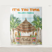 Tiki Luau | Tropical Beach Tiki Bar Wandteppich (Vorderseite)
