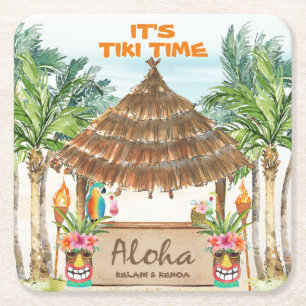 Tiki Luau Tropische Strand Aloha Rechteckiger Pappuntersetzer