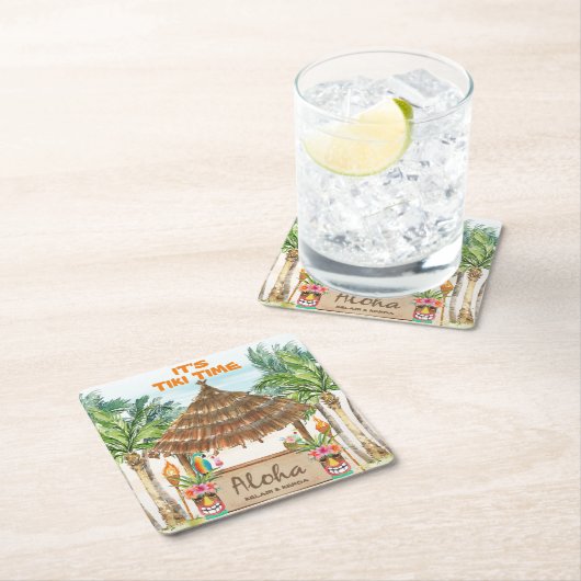 Tiki Luau | Tropischer Strand Aloha Rechteckiger Pappuntersetzer (Vor Ort)