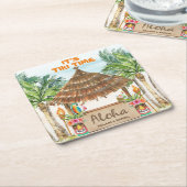 Tiki Luau | Tropischer Strand Aloha Rechteckiger Pappuntersetzer (angewinkelt)