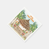 Tiki Luau | Tropischer Strand Aloha Serviette (Ecke)
