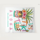 Tiki Luau | Tropischer Strand Aloha Wandteppich (Vorderseite (Horizontal))