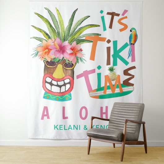 Tiki Luau | Tropischer Strand Aloha Wandteppich (Beispiel)