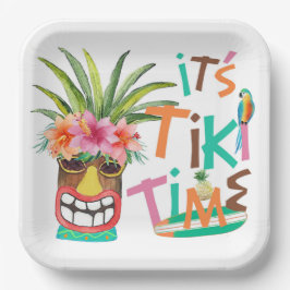 Tiki Luau | Tropischer Strand Pappteller