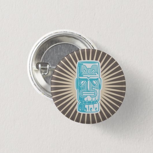 Tiki Man Blue Button (Vorne & Hinten)