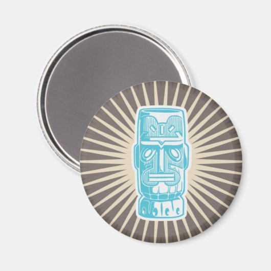 Tiki Man Blue Magnet (Vorderseite/Rückseite)