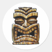 Tiki Man Runder Aufkleber (Vorderseite)
