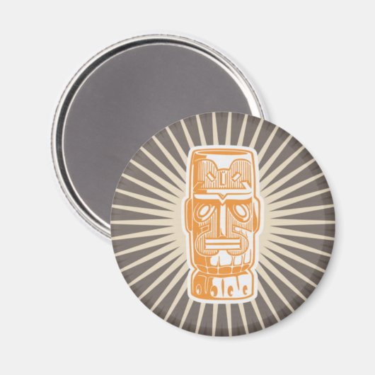 Tiki-Mann Orange Magnet (Vorderseite/Rückseite)