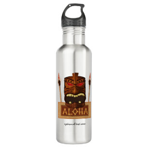 Tiki Mask Aloha Hawaiian Art Sommer tropisch Trinkflasche