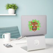 Tiki Mask Aufkleber (Laptop auf Schreibtisch)