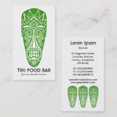 Tiki Mask - Avocado auf Weiß Visitenkarte (Vorne/Hinten)