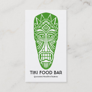 Tiki Mask - Avocado auf Weiß Visitenkarte