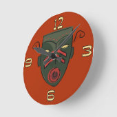 Tiki Mask Clock Runde Wanduhr (Winkel)