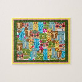 Tiki Mask Collage Jigsaw Puzzle