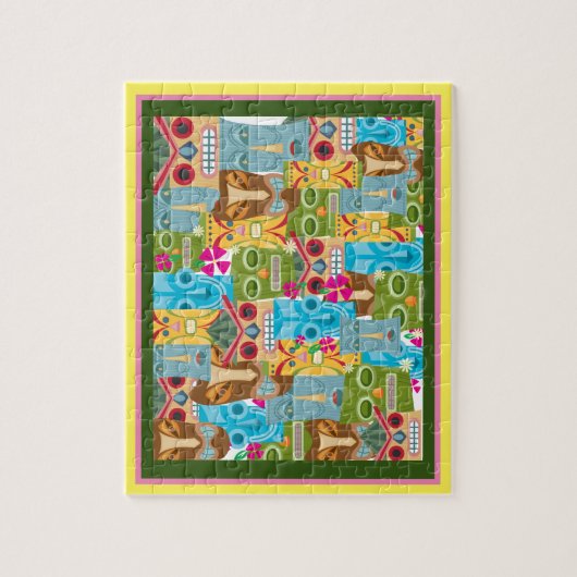 Tiki Mask Collage Jigsaw Puzzle (Vertikal)