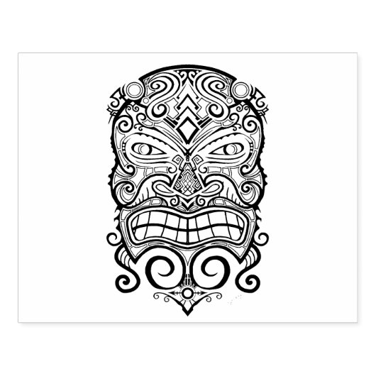 Tiki Mask Design Gummistempel (Prägung)