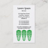 Tiki Mask - grün auf Weiß Visitenkarte (Rückseite)